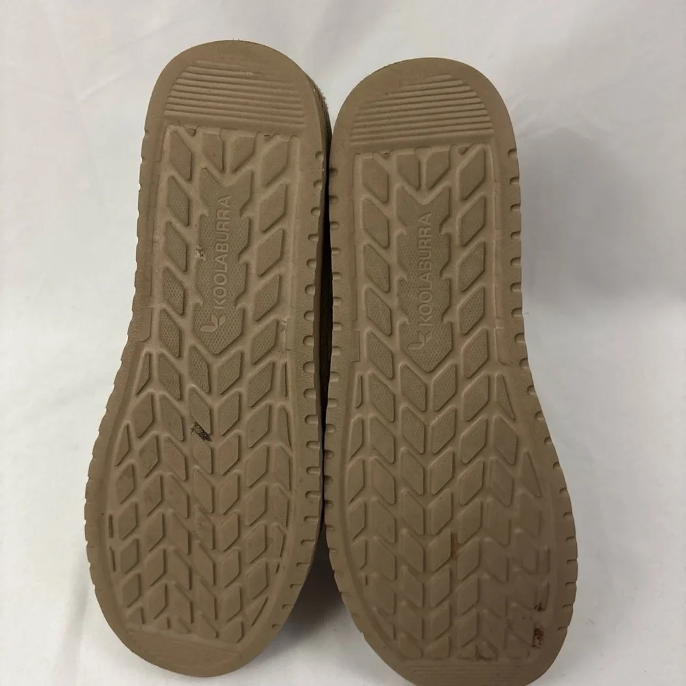 UGG Womans Koolaburra Size 10 USA Mini  Barley Suede Boots Dune Gray 1133079